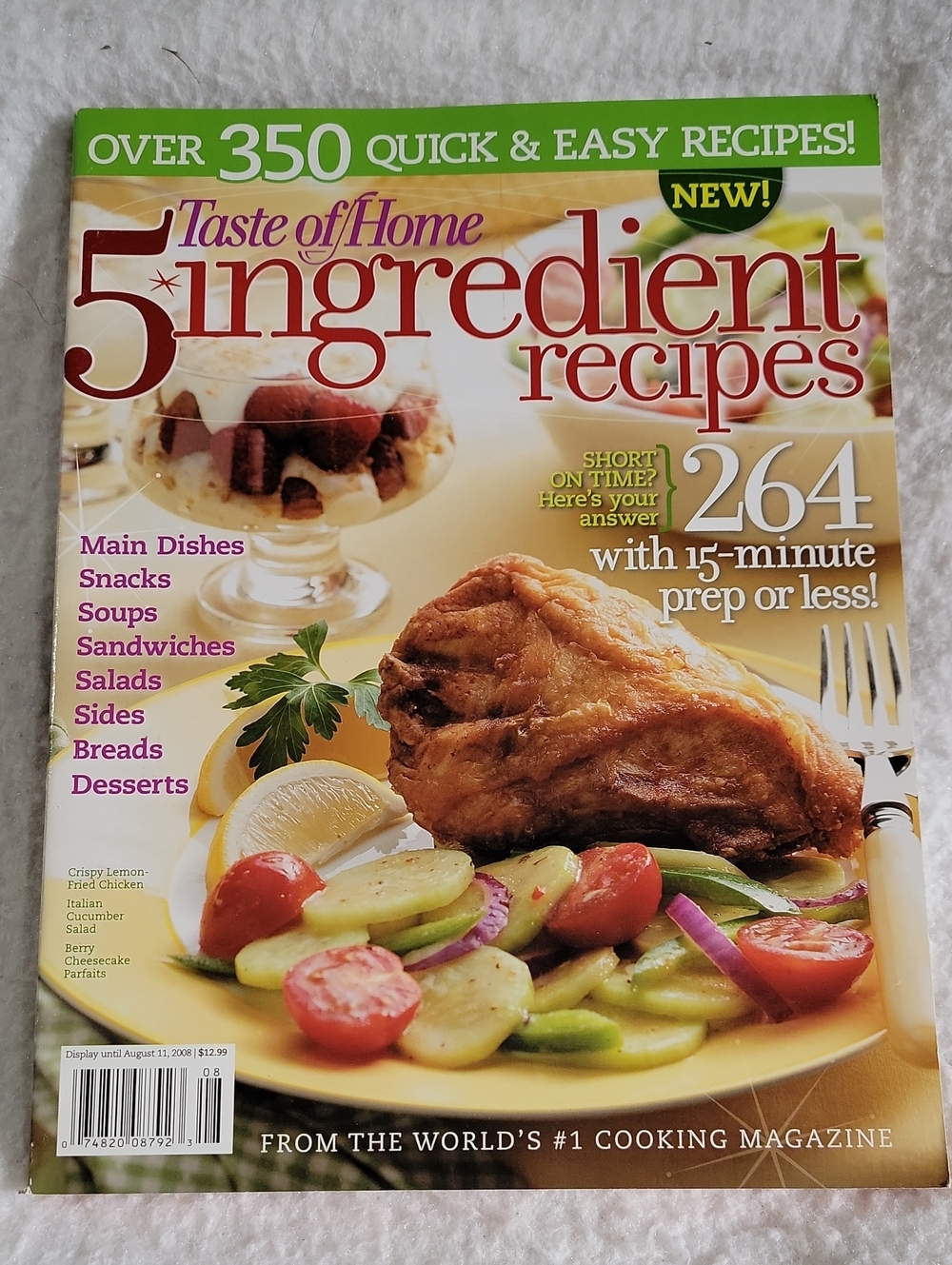 Taste of Home 5-Ingredient Recipes Cookbook – Yellow & Green Cover